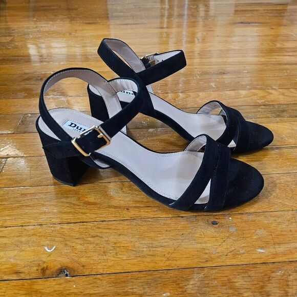 Dune London Sandals Head Over Heels Size 11 EU 41 Women Mid Block Heel Black Sho - Picture 1 of 8
